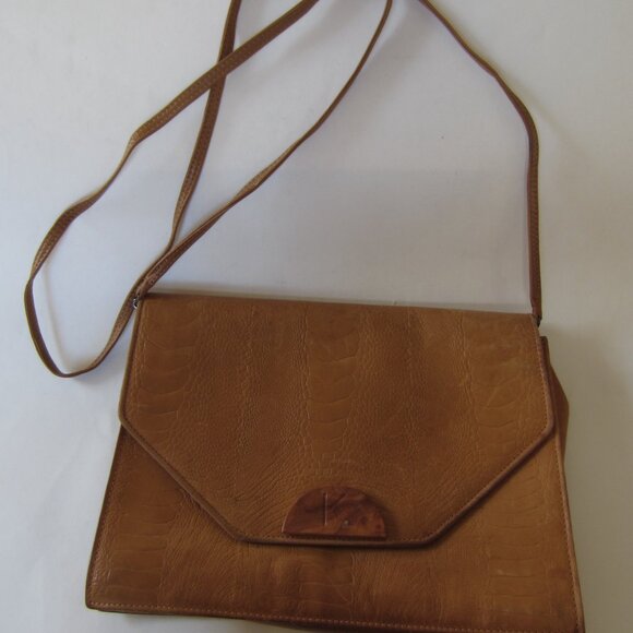 Vintage 1980’s Krizia Tan Leather Shoulder Bag Designer - Picture 8 of 12